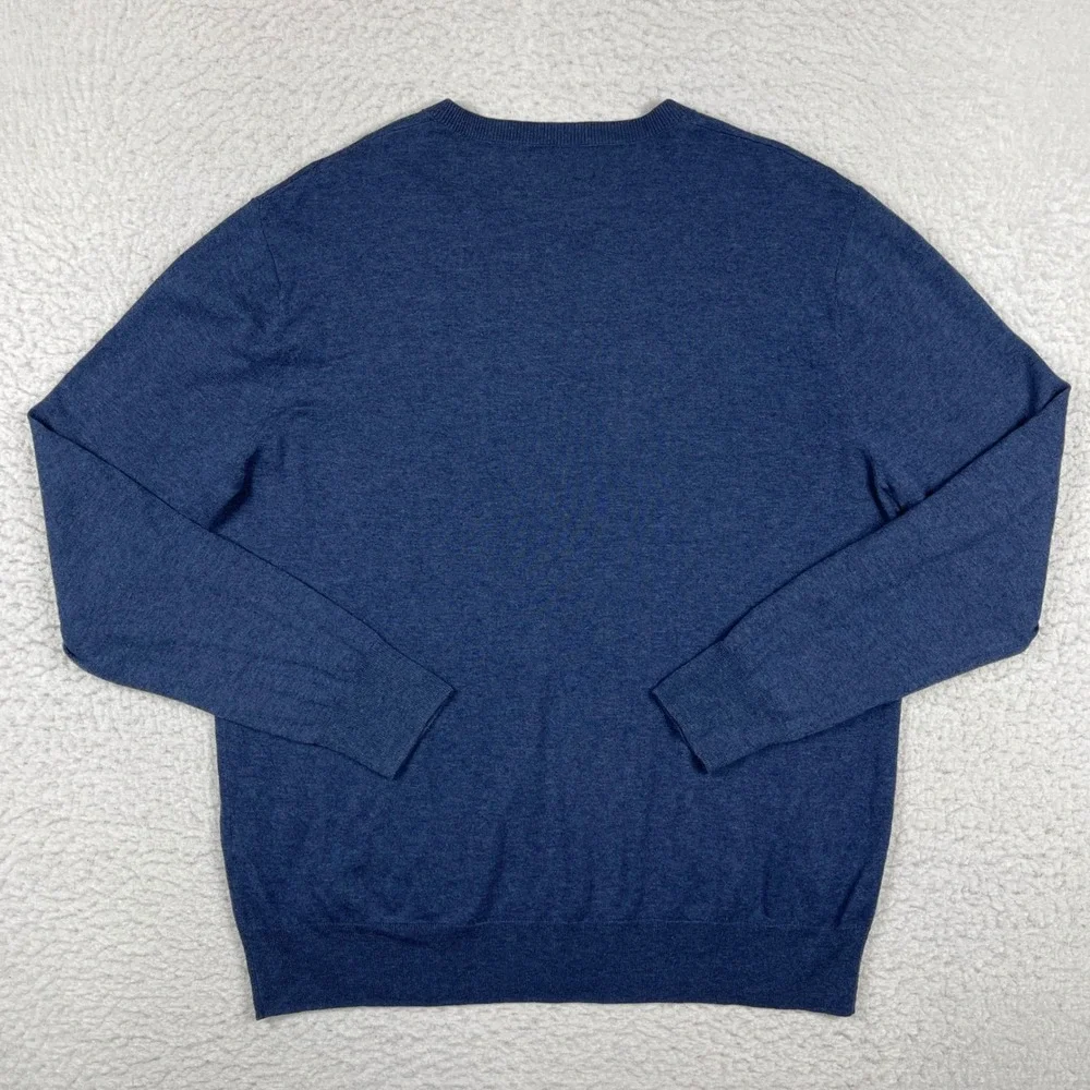Bonobos‎ Henley Sweater Mens XL Blue Slim Fit Cotton Linen Blend Knit